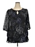 Just My Size 100% Polyester Black 3/4 Sleeve Blouse Size 2X Plus - photo 1