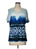 Rose + Olive Blue Short Sleeve Top Size L - photo 1