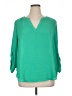 Chaus 100% Polyester Green 3/4 Sleeve Blouse Size XL - photo 1