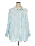 Torrid Stripes Blue 3/4 Sleeve Button-Down Shirt Size 4X Plus (4) - photo 1