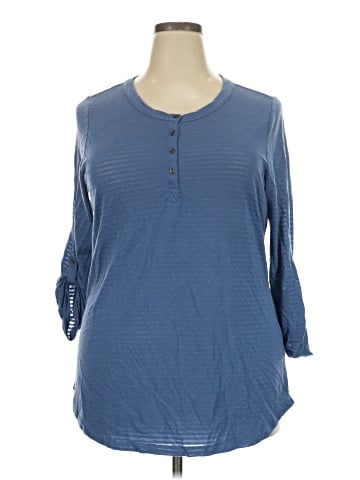 Faded Glory Long Sleeve Henley (view 1)