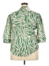 Unbranded Animal Print Green 3/4 Sleeve Button-Down Shirt Size 4X - photo 2