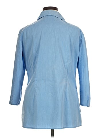 New York & Company 3/4 Sleeve Button-Down Shirt (view 2)