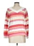 Talbots Outlet 100% Cotton Stripes Pink Pullover Sweater Size Lg Petite - photo 1