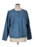 Susan Graver 100% Cotton Print Blue Blazer Size XL - photo 1