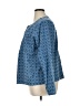 Susan Graver 100% Cotton Print Blue Blazer Size XL - photo 5