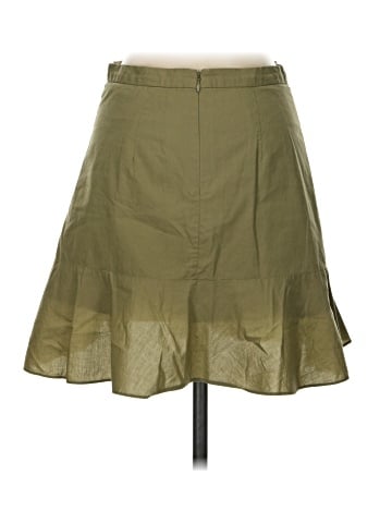 Madewell Ruffle-Wrap Mini Skirt in Expat Olive (view 2)
