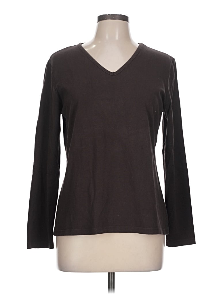 Pre-owned Basic Editions Long Sleeve T-shirt In Brown