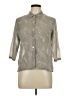 Carole Little Metallic Gray 3/4 Sleeve Button-Down Shirt Size 10 - photo 1