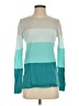 Banana Republic 100% Cotton Color Block Teal Pullover Sweater Size S - photo 1