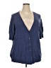 Torrid 100% Cotton Blue Short Sleeve Blouse Size 3X Plus (3) - photo 1
