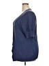 Torrid 100% Cotton Blue Short Sleeve Blouse Size 3X Plus (3) - photo 5