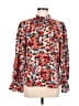 Unbranded 100% Polyester Floral Red Long Sleeve Blouse Size M - photo 1