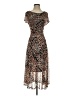 Robbie Bee Animal Print Brown Cocktail Dress Size S - photo 1