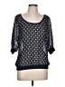 Aeropostale 100% Polyester Polka Dots Black 3/4 Sleeve Top Size L - photo 1