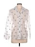 Connie Roberson 100% Silk Silver 3/4 Sleeve Silk Top Size L - photo 1