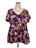 Torrid Purple Short Sleeve Blouse Size 3X Plus (3) - photo 1