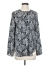 Joe Fresh 100% Polyester Paisley Gray Long Sleeve Blouse Size S - photo 1