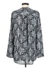 Joe Fresh 100% Polyester Paisley Gray Long Sleeve Blouse Size S - photo 2