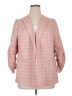 Skies Are Blue Checkered-gingham Pink Blazer Size 1X - photo 1