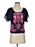 Eyeshadow Blue Short Sleeve Blouse Size S - photo 1