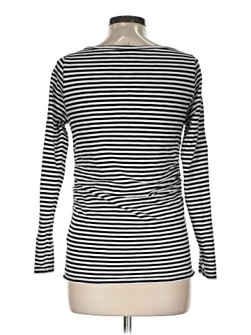 Madewell Striped Ruched Crewneck Long-Sleeve Tee in Soft Slub (view 2)