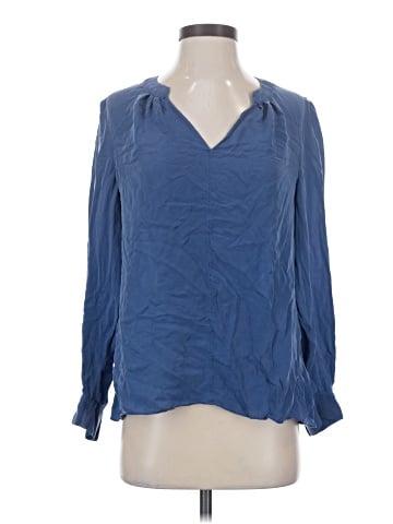 White House Black Market Long Sleeve Silk Top (view 1)