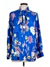 JW (JW Style) 100% Polyester Floral Blue Long Sleeve Blouse Size L - photo 1