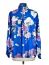 JW (JW Style) 100% Polyester Floral Blue Long Sleeve Blouse Size L - photo 2
