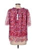 T Tahari 100% Polyester Pink Short Sleeve Blouse Size L - photo 2