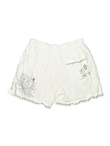 Madewell Embroidered Boxing Shorts in Linen-Blend (view 2)