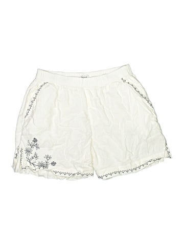 Madewell Embroidered Boxing Shorts in Linen-Blend (view 1)