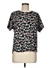 Cuddl Duds Floral Black Short Sleeve Blouse Size M - photo 1