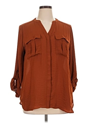 a.n.a. A New Approach 3/4 Sleeve Blouse (view 1)