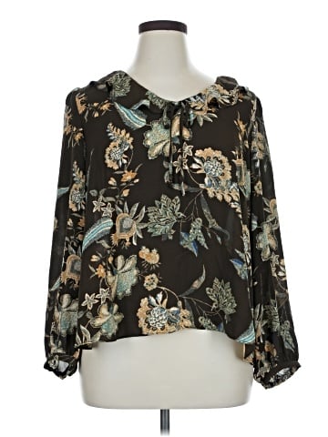 Rose + Olive 3/4 Sleeve Blouse (view 1)