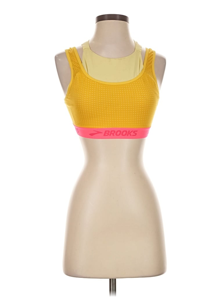 Pre-owned Brooks Sports Bra In Yellow