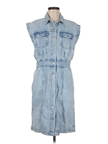 Madewell Denim Cap-Sleeve Shirtdress in Aquino Wash (view 1)
