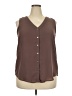 Maurices 100% Polyester Brown Sleeveless Blouse Size XXL - photo 1