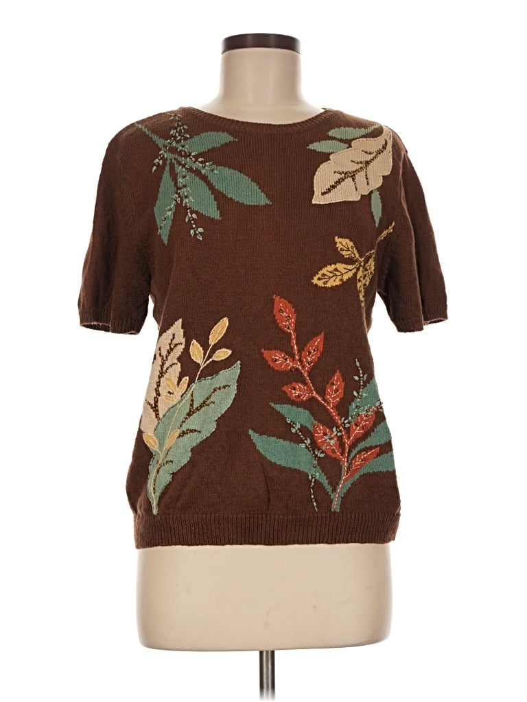 Pre-owned Alfred Dunner Pullover Sweater In Brown