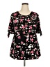 Ellos 100% Rayon Black 3/4 Sleeve Blouse Size 18 - photo 1