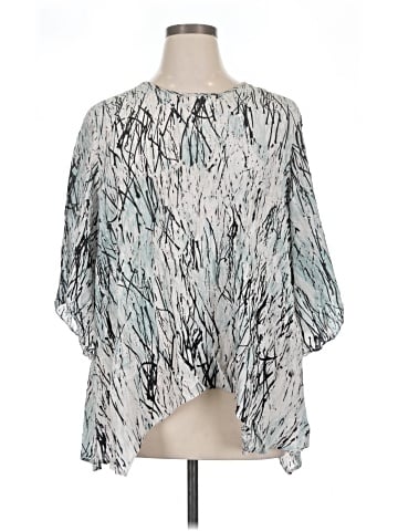 Tianello 3/4 Sleeve Silk Top (view 1)