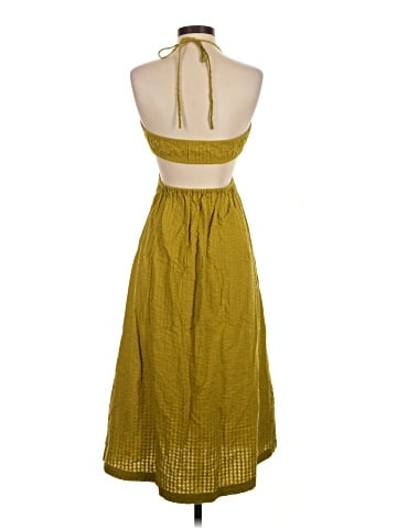 Madewell Seersucker Tie-Front Cutout Midi Dress (view 2)
