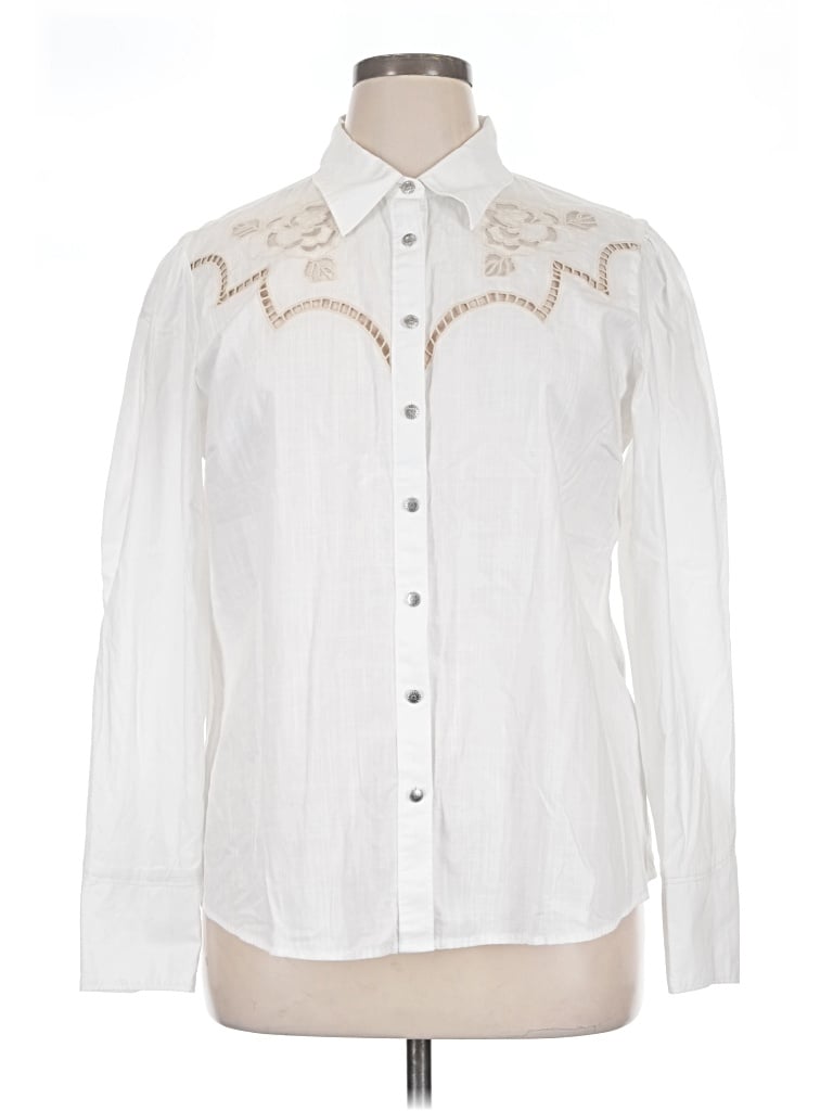 Pre-owned Ariat Long Sleeve Button Down Shirt In Ivory
