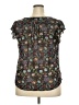 Xhilaration 100% Polyester Black Short Sleeve Blouse Size XXL - photo 2