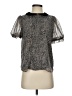CeCe 100% Polyester Silver Short Sleeve Blouse Size XS - photo 1