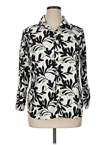 Chico's 3/4 Sleeve Button-Down Shirt (view 1)