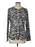 Dana Buchman Animal Print Silver Long Sleeve Top Size L - photo 1