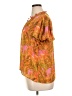 Rose + Olive 100% Polyester Tropical Orange Short Sleeve Blouse Size XL - photo 5