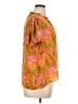 Rose + Olive 100% Polyester Tropical Orange Short Sleeve Blouse Size XL - photo 4