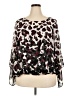 Alfani 100% Polyester Animal Print Black 3/4 Sleeve Blouse Size 2X - photo 2